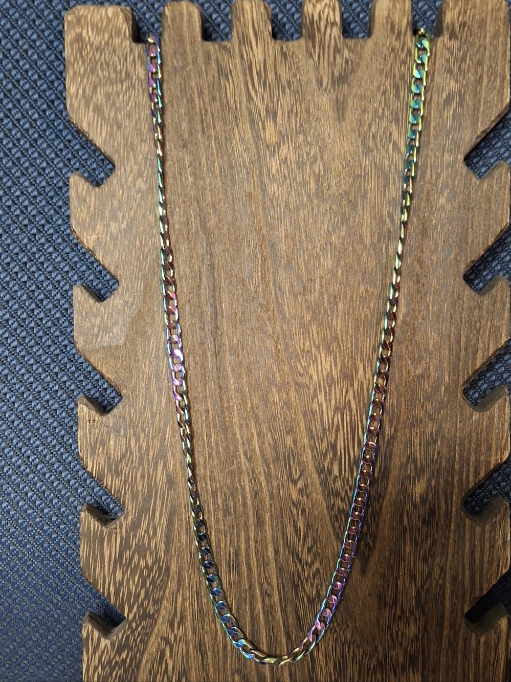Bomb Party Iridescent Rainbow Cuban Link Chain Necklace